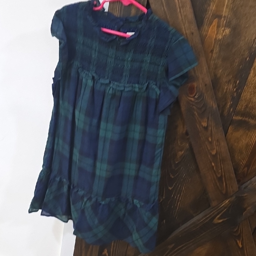Vineyard Vines Navy and Green Plaid Kids Dress